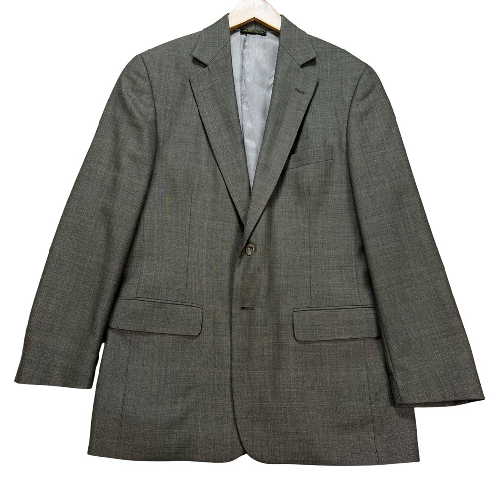 Hardwick Clothes Mens Two Piece Suit Olive Grey 41R Jacket 34x29 Pants USA Made